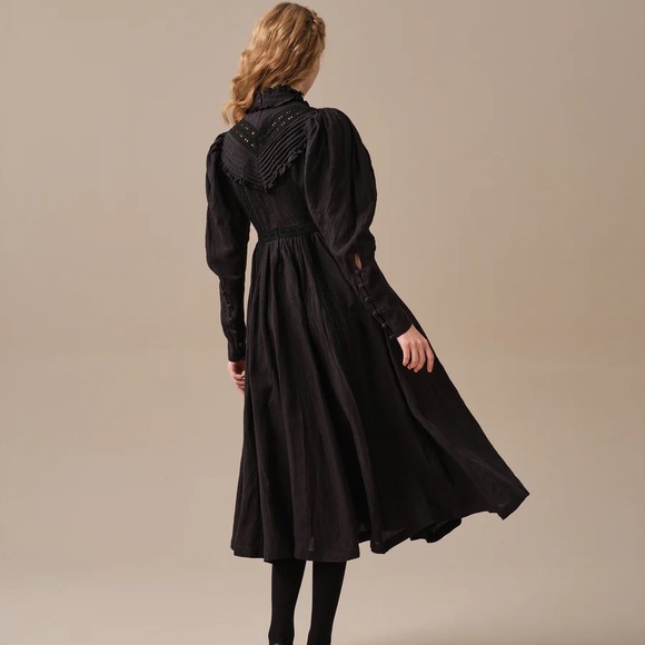 Linenative Elegant Black Women's Dress - Picture 6 of 9
